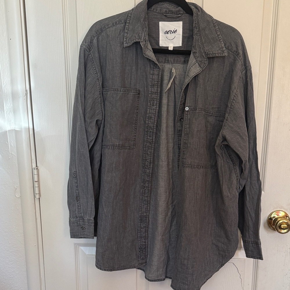 Aerie Women’s Anytime Fave Shirt light gray
